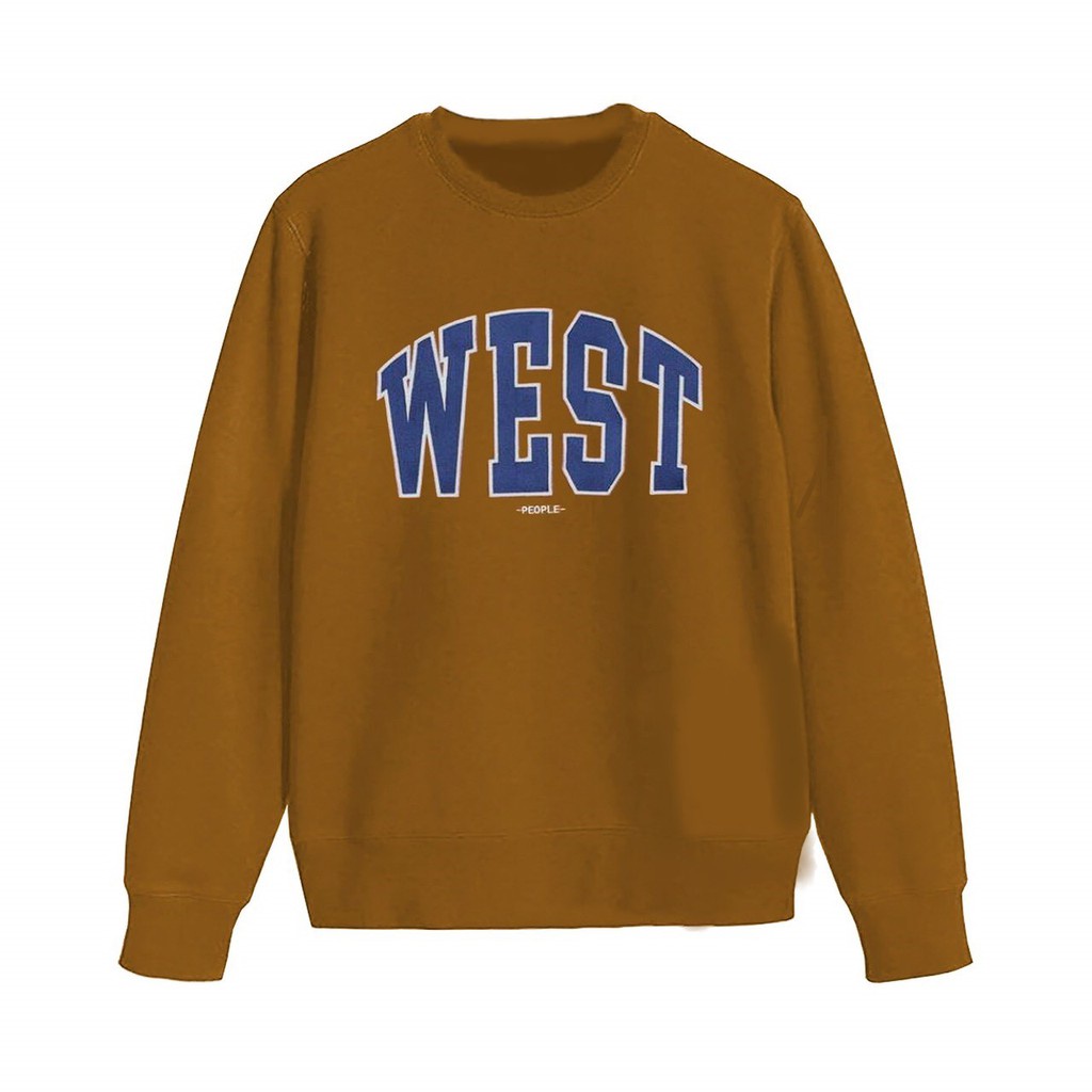 SWEATER WEST BASIC CREWNECK FONT BORDIR PRIA DAN WANITA-SWITER WEST PREMIUM