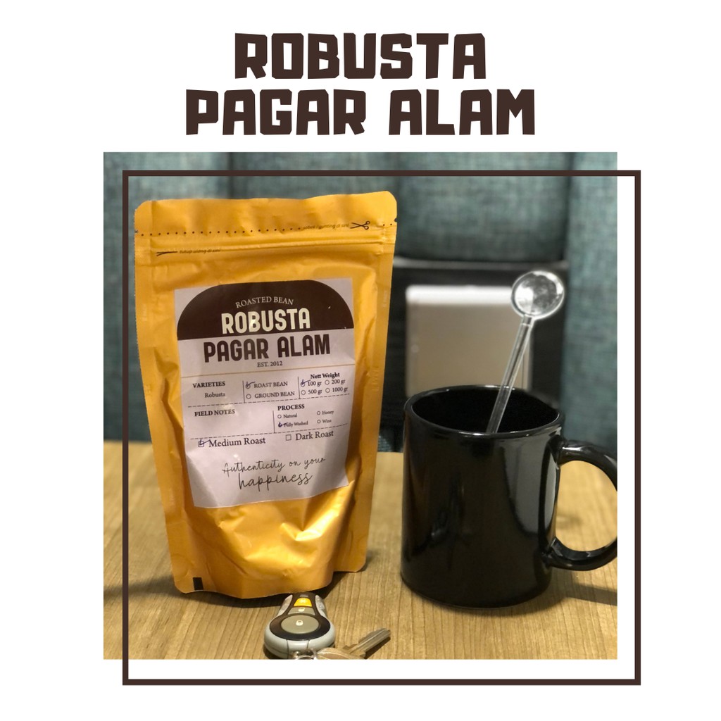 

kopi Robusta pagar Alam 500gram kemasan doyan ngopi