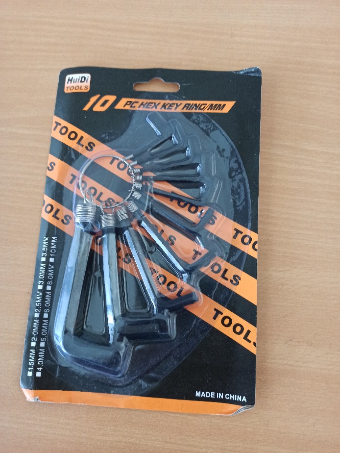 Gantungan Kunci L Ring 10 Set Pendek Hex Key Ring Wrench