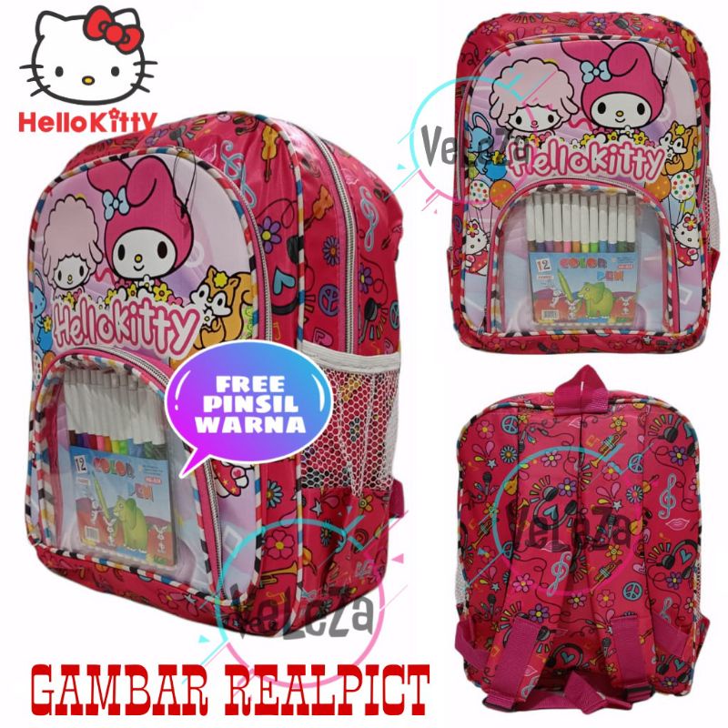 Tas ransel anak perempuan sekolah PG PAUD TK karakter Hello Kitty - tas anak