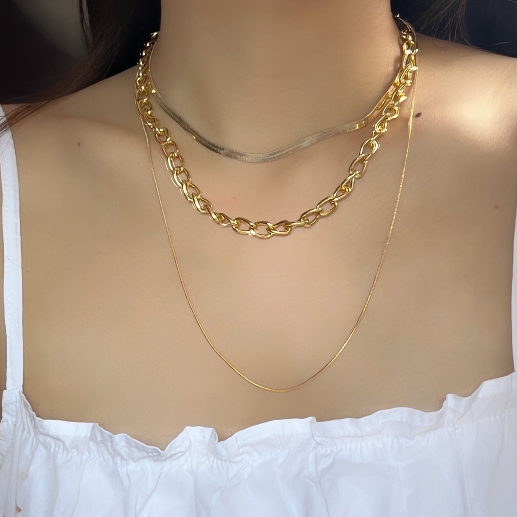 Cliona Necklace / Kalung Wanita Korea / Aksesoris Wanita / Kalung Rantai / Kalung Aesthetic / Kalung Layer Polos