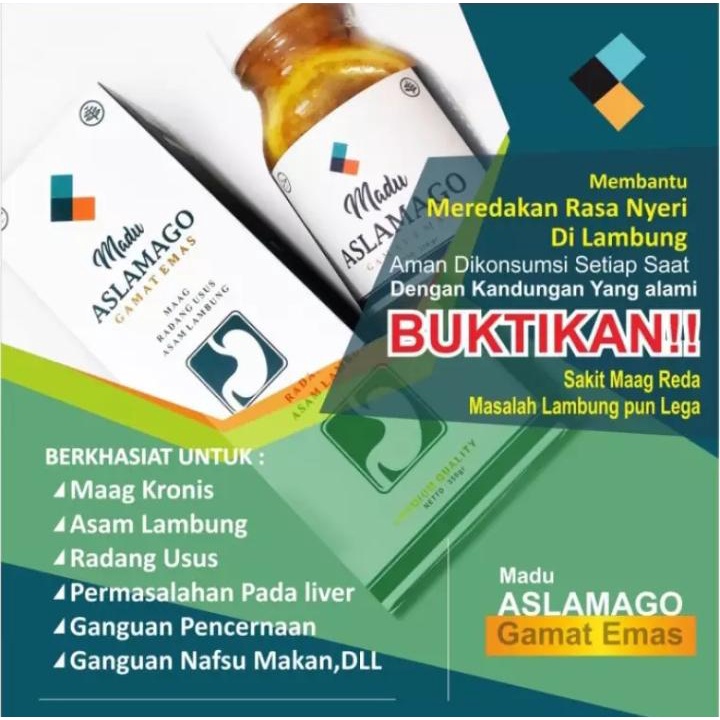Madu Aslamago Asli Original 100% - Obat Asam Lambung, GERD, Maag, Tukak Lambung, Mual, Kembung, Anxi