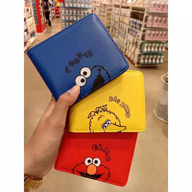 DOMPET SESAME STREET WOMEN'S WALLET MINISO ELMO BIG BIRD COOKIE MONSTER DOMPET LIPAT 2