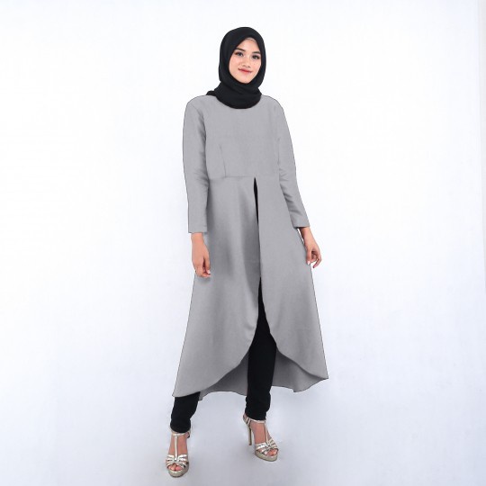 dress muslimah elegan Fairytale - Abu-abu