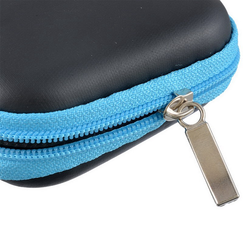 1Pc Hard Mesh Pocket Box,Zipper Earbuds Cover, Earphone Storage Bag Case