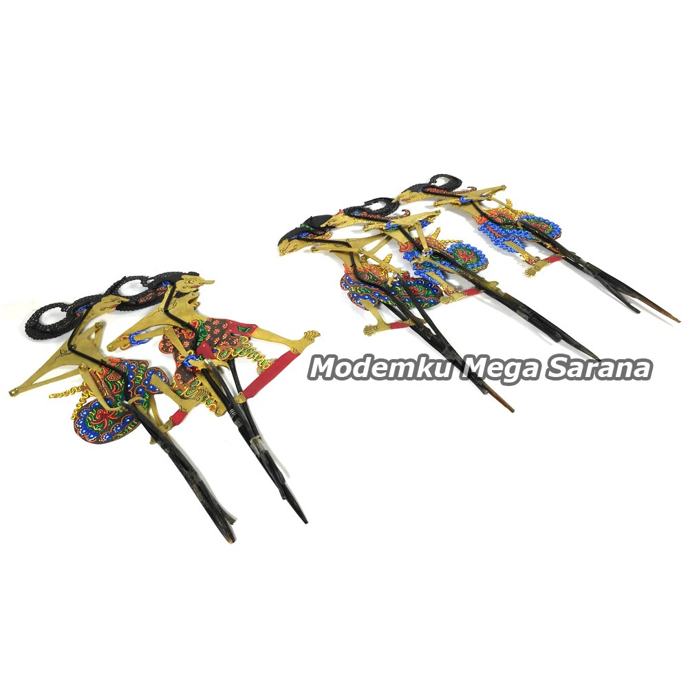 Miniatur Wayang Kulit Pendawa Lima Ukuran S 17x7 Cm - Yudistira Bima Arjuna Nakula Sadewa