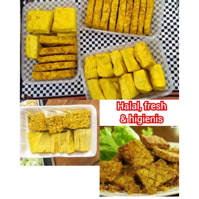 

tahu tempe ungkep bumbu kuning siap masak - frozen food tahu tempe ungkep bumbu kuning halal