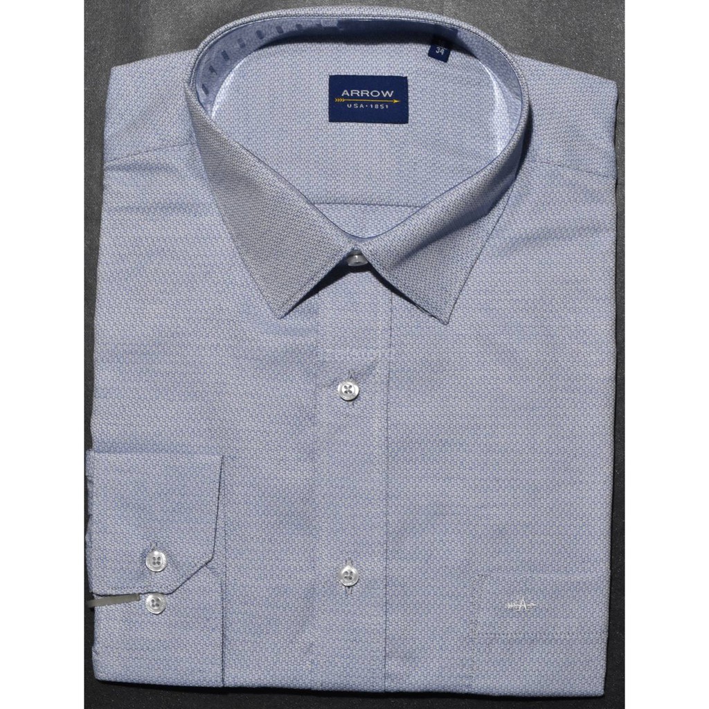 Kemeja Pria Formal Lengan Panjang ARROW Biru Motif Reguler BP52 ORIGINAL