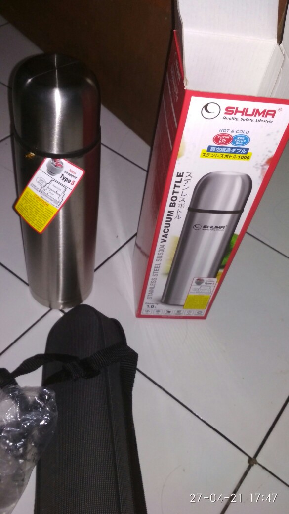 Shuma Thermos Bottle 1000ml Vacuum Flask Termos Air Panas 1 Liter