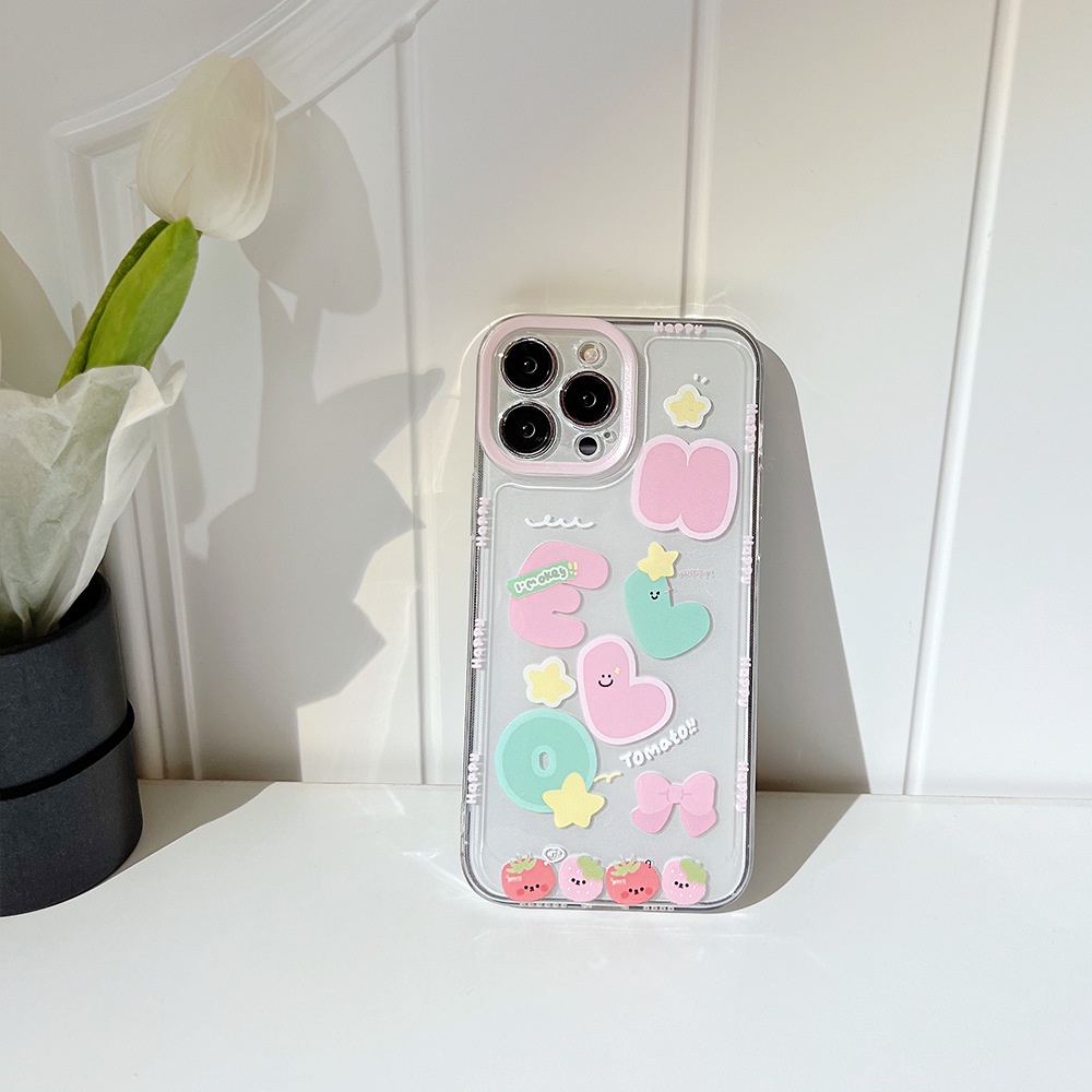 Case Pelindung Transparan Motif Kartun Dengan Kartu Laser Untuk Iphone 13 7 + 8 Plus SE 2020 XS XR 11 12 PRO MAX