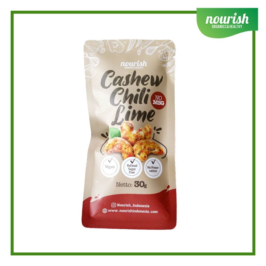 

Roasted Cashew Chili Lime - Kacang Mede Panggang Rasa Pedas Segar Daun Jeruk 30gr