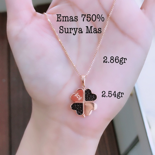 Kalung dan liontin emas 750%