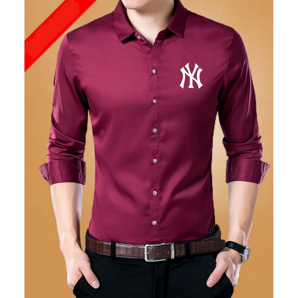 JOSJOLI_STORE/Kemeja NY/Fashion Pria/Pakaian Pria Dewasa Lengan Panjang/Size L