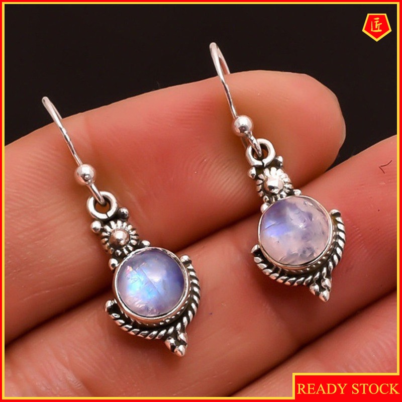 [Ready Stock]New Moonstone Vintage Earrings Punk