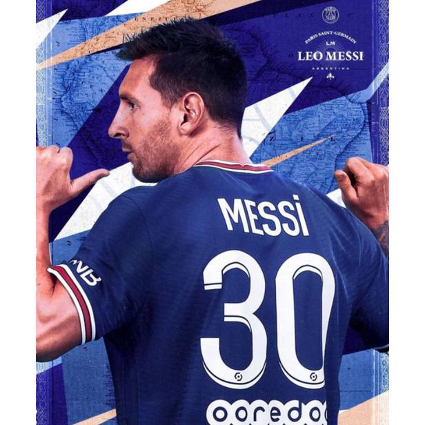 Jersey Bola Psge Home 2021/2022 Plus Nameset Messi 30 Grade Ori Import - Xl Berryirwanshyah