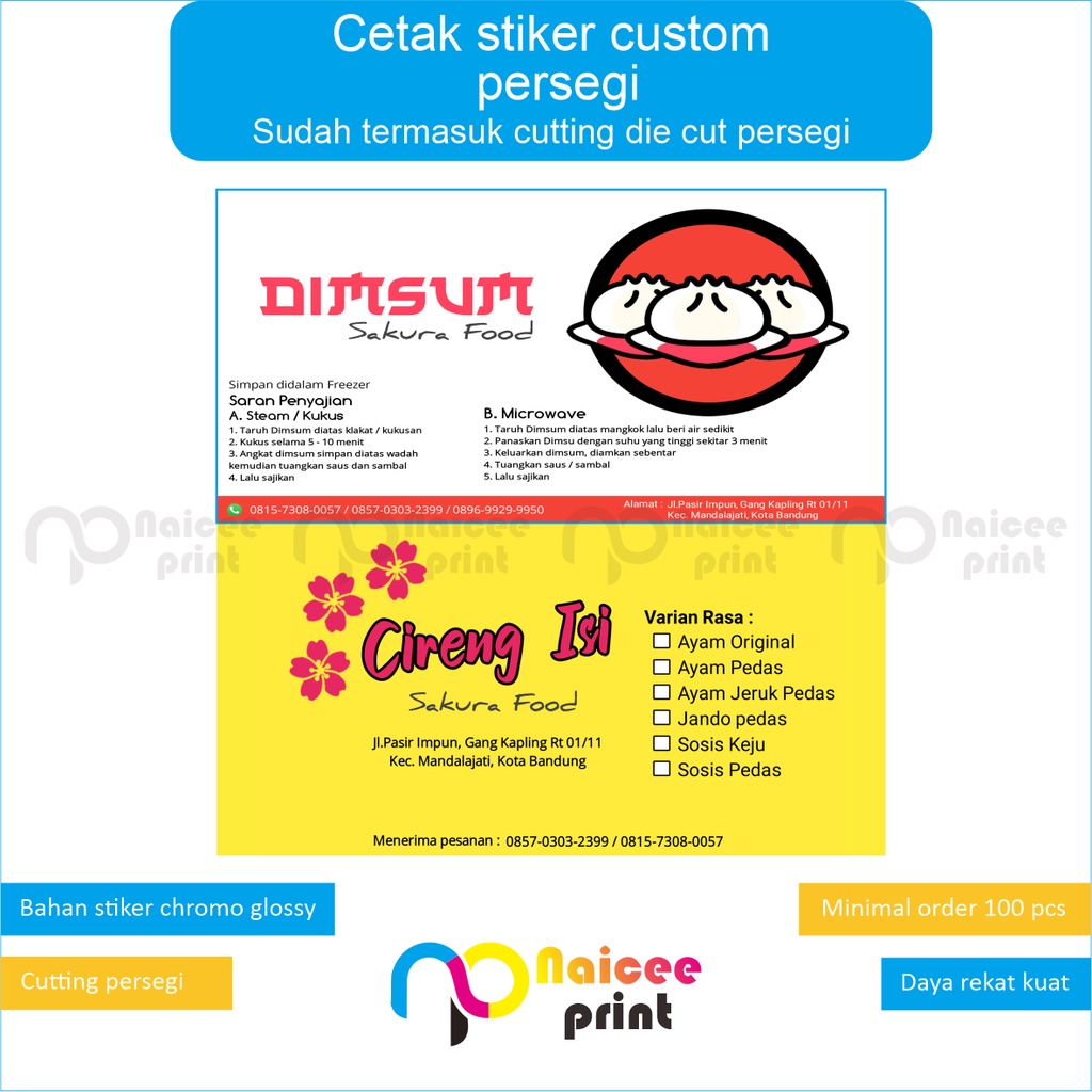 

cetak sticker custom print stiker custom stiker chromo print and cut Label makanan Label Logo murah