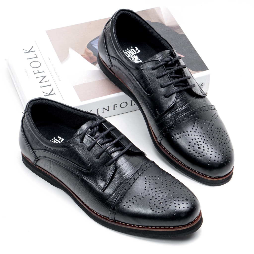 Sepatu Pantofel Pria Sepatu Formal Oxford Kulit Asli D334