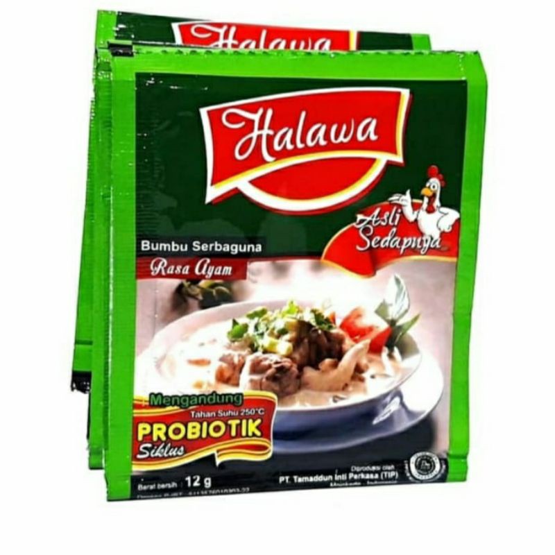 

BUMBU MASAK INSTAN PROBIOTIK RASA AYAM 12 PCS BRAND HALAWA