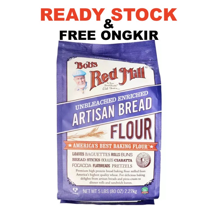 

BISA COD Bob's Red Mill Unbleached Enriched Artisan Bread Flour 2.27kg