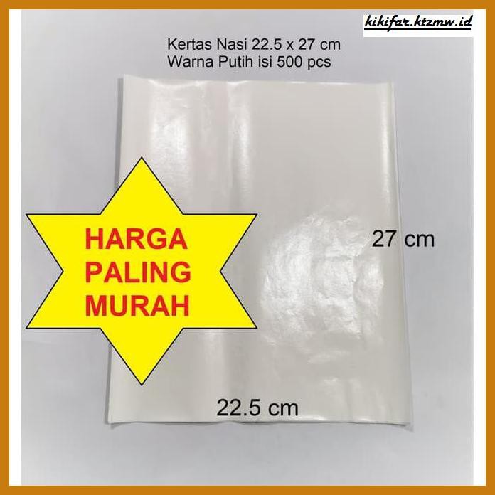 

ANEKA-BERAS- KERTAS BUNGKUS NASI KFC 22.5 X 27 CM WARNA PUTIH 500 LBR -BERAS-SEHAT.