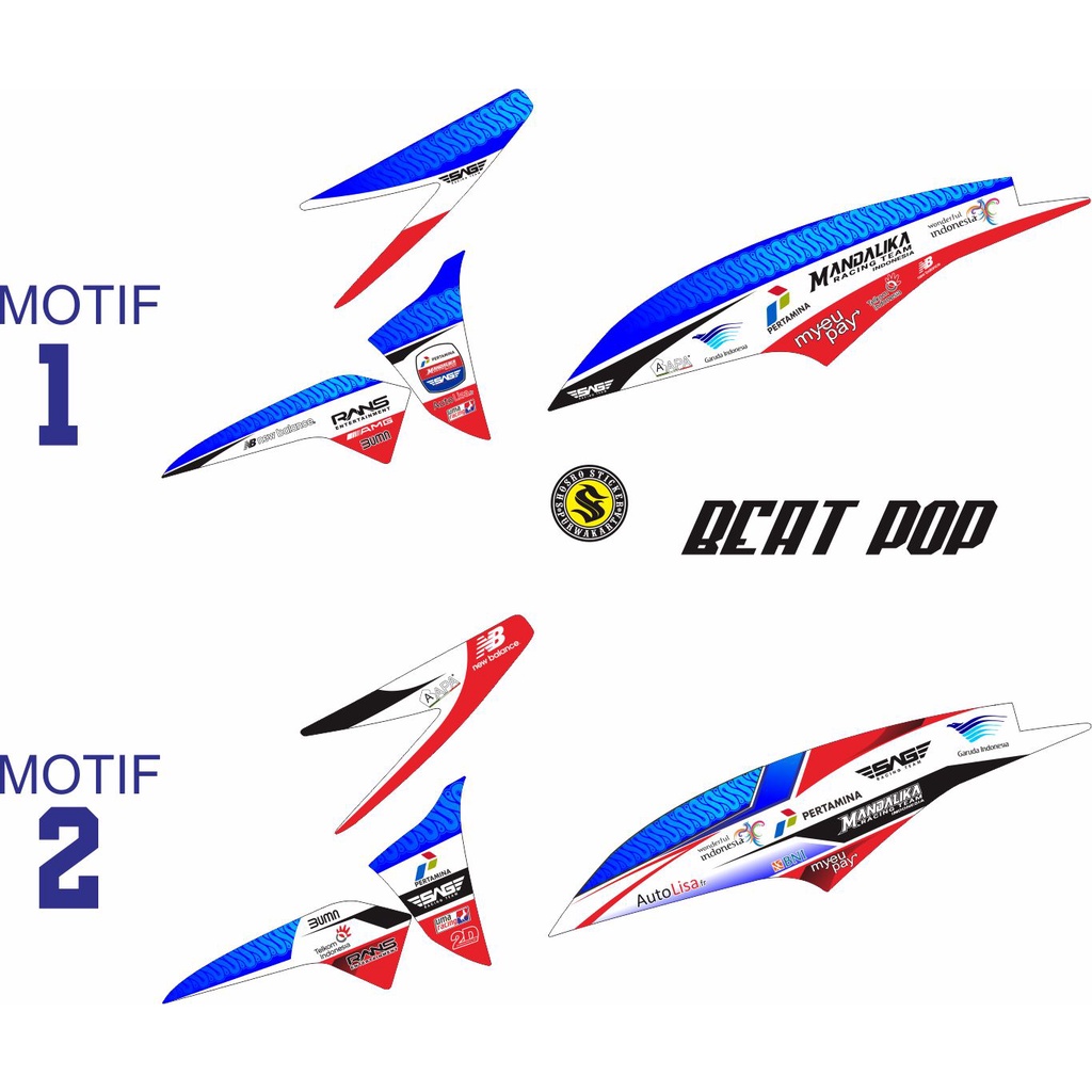 STIKER VARIASI STIKER VARIASI STRIPING MOTOR HONDA BEAT POP VARIASI MOTIF STRIPING RACING MOTOR BEAT