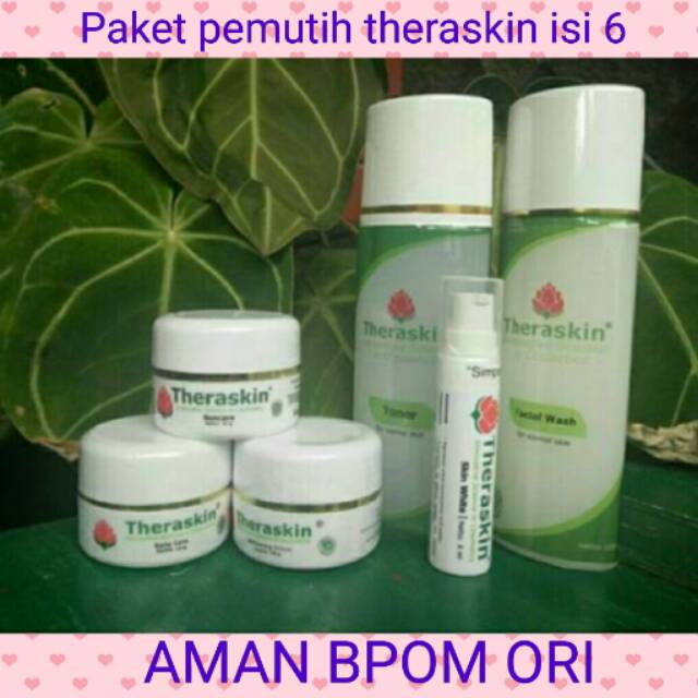 Paket pemutih theraskin isi 6 - Paket fast whitening theraskin aman bpom isi 6