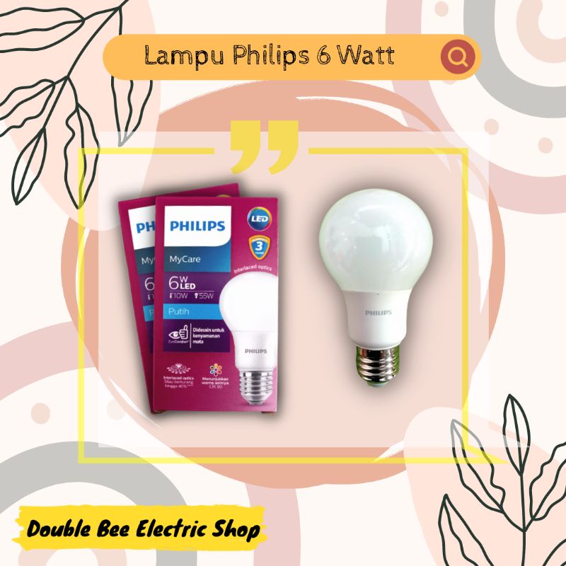 Lampu Philips LED 6 watt