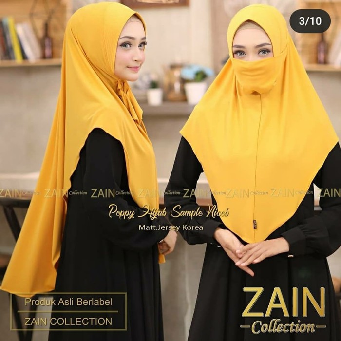 Poppy Hijab Simple Niqob/Original Zain Collection/ Hijab Masker Instan
