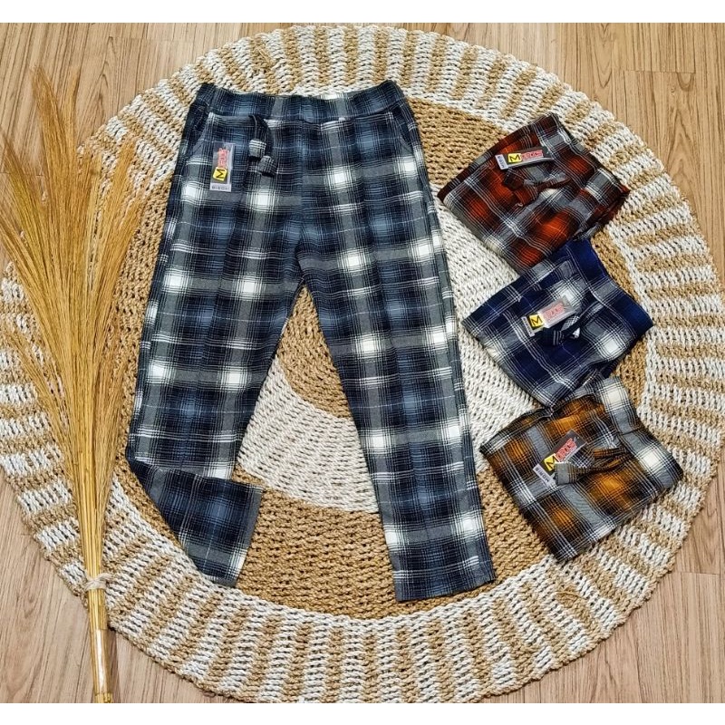 (Kotak) CELANA PANJANG JUMBO WANITA / CELANA KOTAK KOTAK CEWEK BIG SIZE / CELANA KAIN / WAFLE LIPIT / CELANA SANTAI / CELANA HARIAN / Celana Murah / Celana Santai