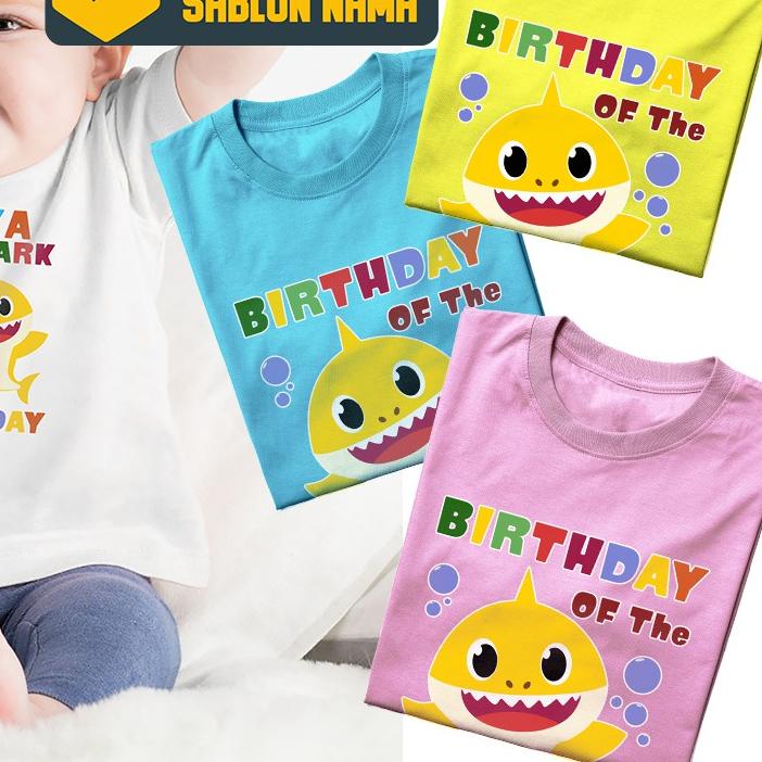 ❇ Baby Shark - Kaos Baju Baby Shark Anak Ulang Tahun Couple Family ★