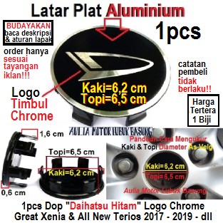 dop center as velg daihatsu hitam kaki 6.2 cm velg standar racing xenia terios 2017 2018 2019 dll