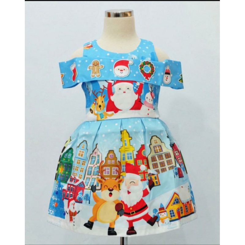 Dress Natal Sabrina Biru