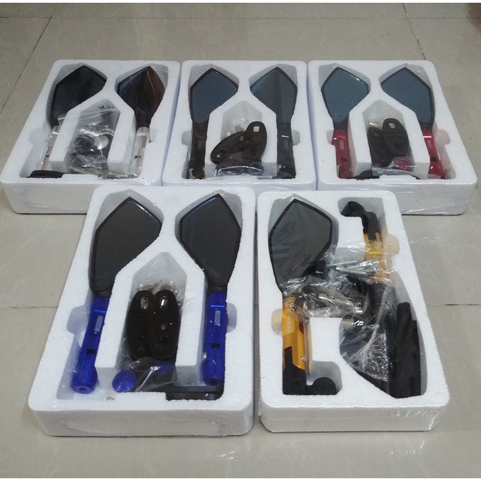 Spion Tomok Nmax Aerox Pcx Xmax CNC Full Kaca Biru