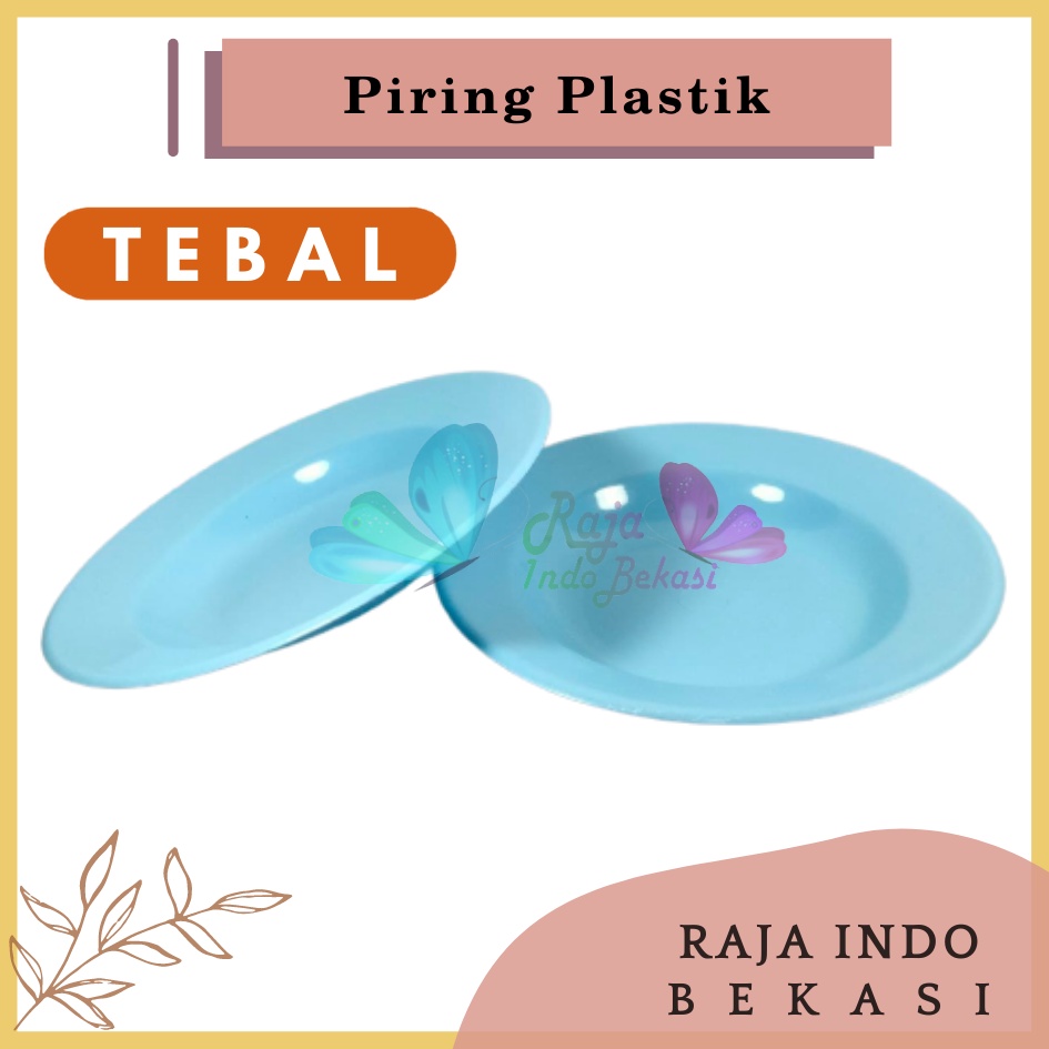 Tebal Piring Plastik 8 Inch Warna Putih Pink Biru Pastel - Piring Kecil Besar Set Makan Plastik Acara Pesta Melamin Rotan Murah