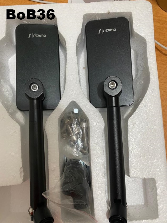 Spion Kotak Cnc Rizoma Bob36-Aksesoris motor high quality - Hitam