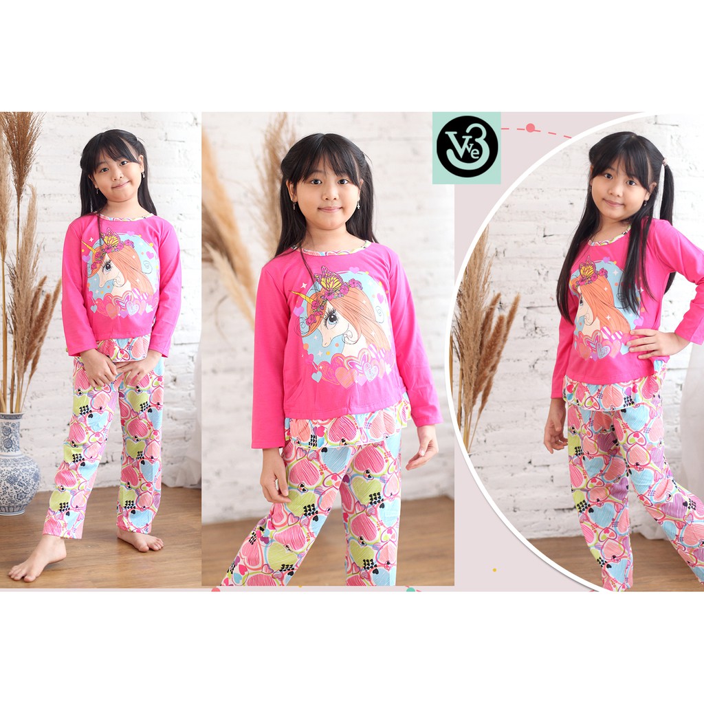 Stelan Baju Tidur Anak Perempuan V3 / We3 NEW