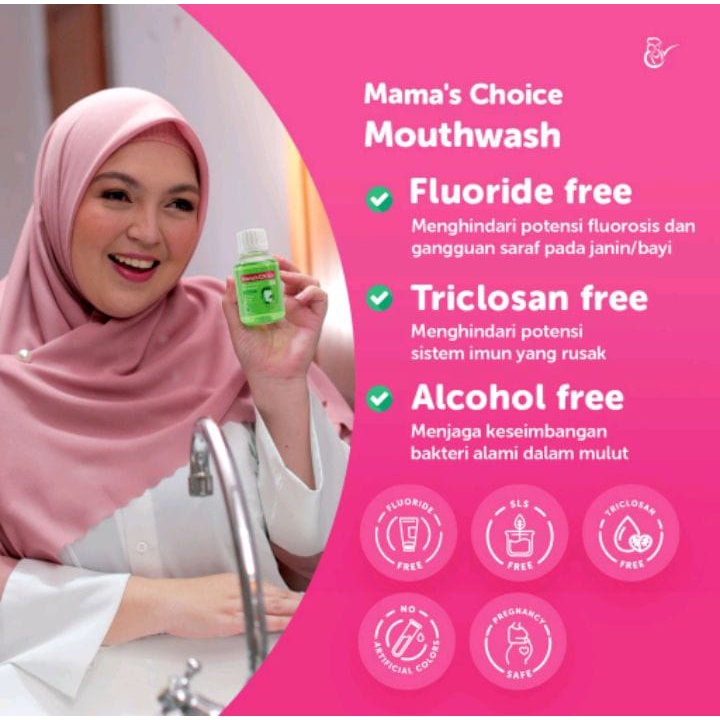 MAMA'S CHOICE MOUTHWASH (OBAT KUMUR HALAL TANPA ALKOHOL)