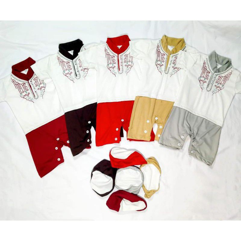 baju koko bayi romper koko bayi baju lebaran bayi 0-6 bulan