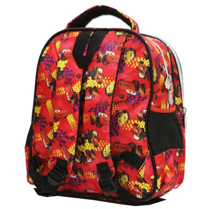 Murah Tas Ransel TK Import Cars McQueen 5D Timbul Hologram+Kotak Pensil-Red Termurah