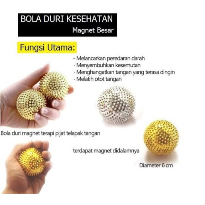 BISA COD! Bola Refleksi Magnet Berduri / Bola Duri Terapi Kesehatan Telapak Tangan - Random 1Pcs