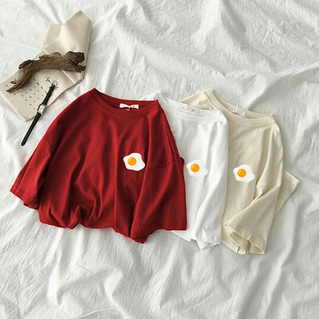 T-SHIRT / KAOS COMBED 30S EGG SIDE / REAL PICTURE / UNISEX / ADEM