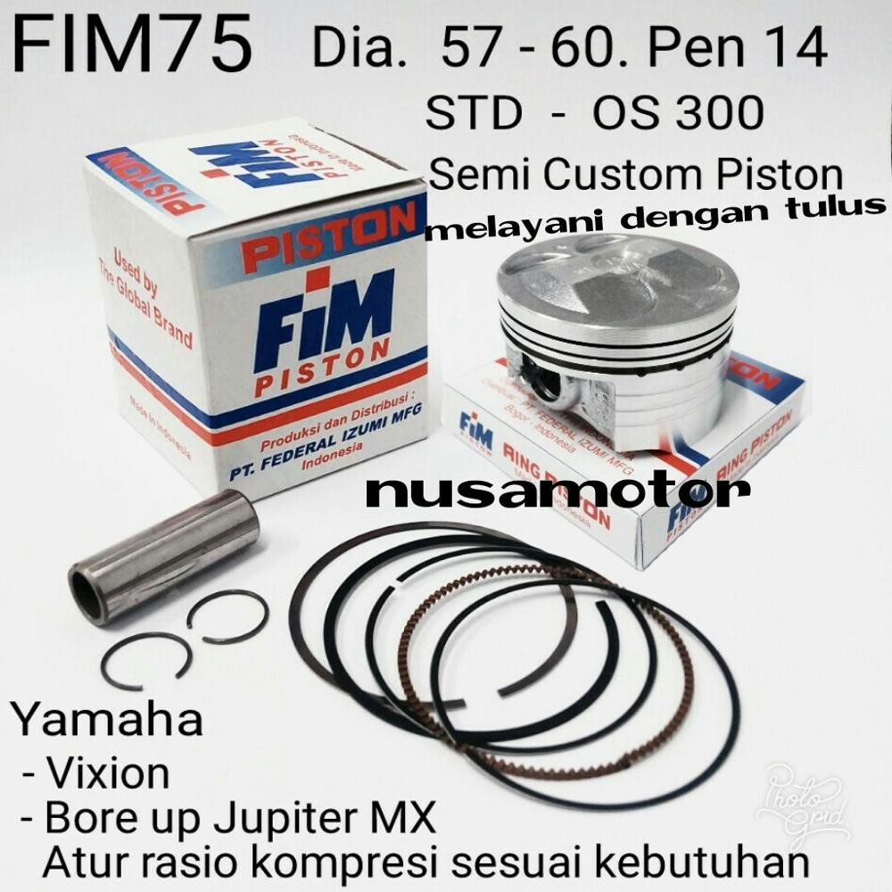 PISTON KIT RACING VIXION JUPITER MX MODIPIKASI FIM  ASLI 57 MM SAMPAI 60MM