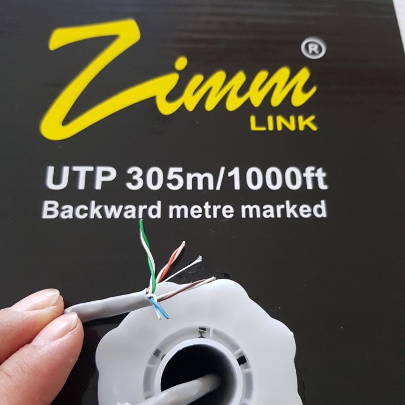 KABEL LAN UTP ZIMMLINK CAT 5E CCA 305M