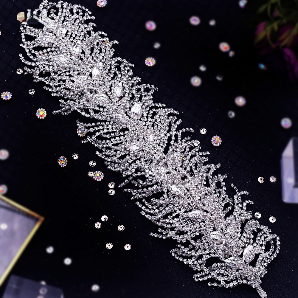 Bando Handmade Model Tepi Lebar Aksen Berlian Imitasi Untuk Wanita