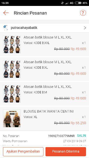 Blouse Batik Wanita Manuk Abu