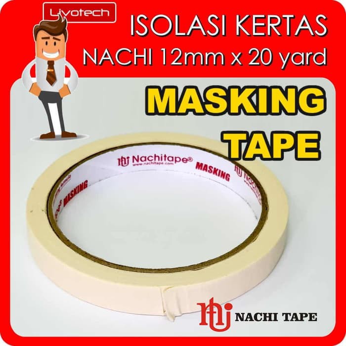 

Masking Tape Nachi 12mm Isolasi Kertas 12 lakban Selotip Iselotip Diskon