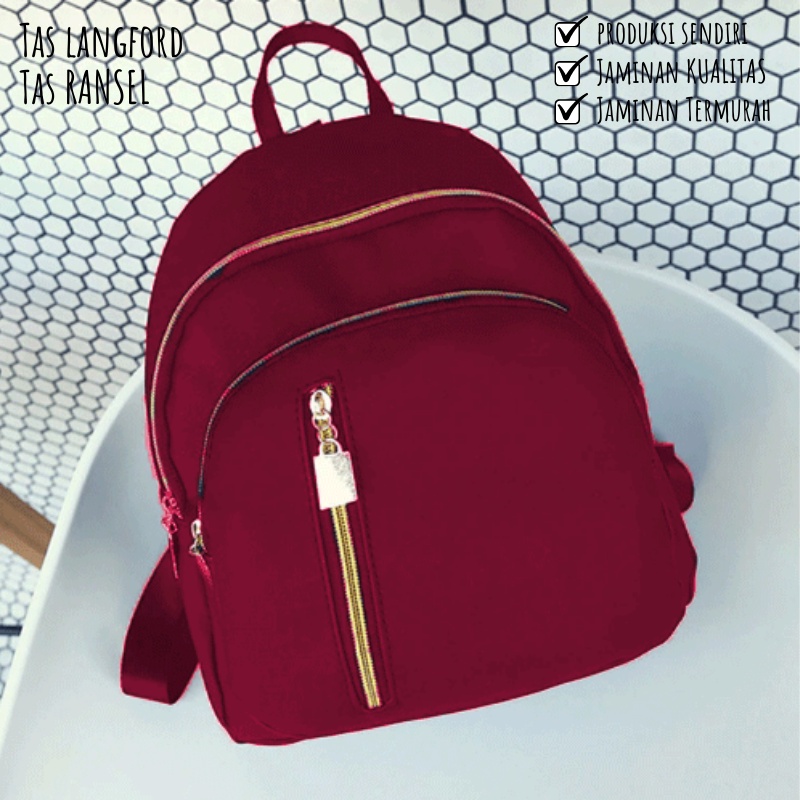 PROMO Tas Ransel Wanita - Tas Sekolah Kuliah Kerja Traveling Punggung Multifungsi Backpack Korea Stylish Model Fashion Kekinian Terbaru Murah Mini Anti Air Kualitas Import Lokal Original Perempuan Cewek