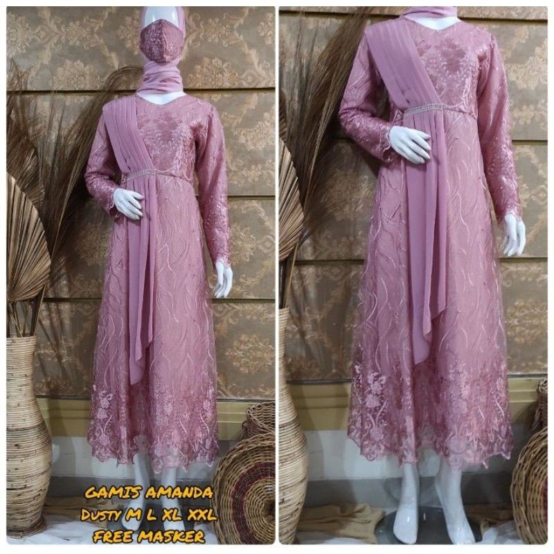 GAMIS ORIGINAL/GAMIS SELENDANG/GAMIS PESTA 2020/GAMIS TULLE PREMIUM