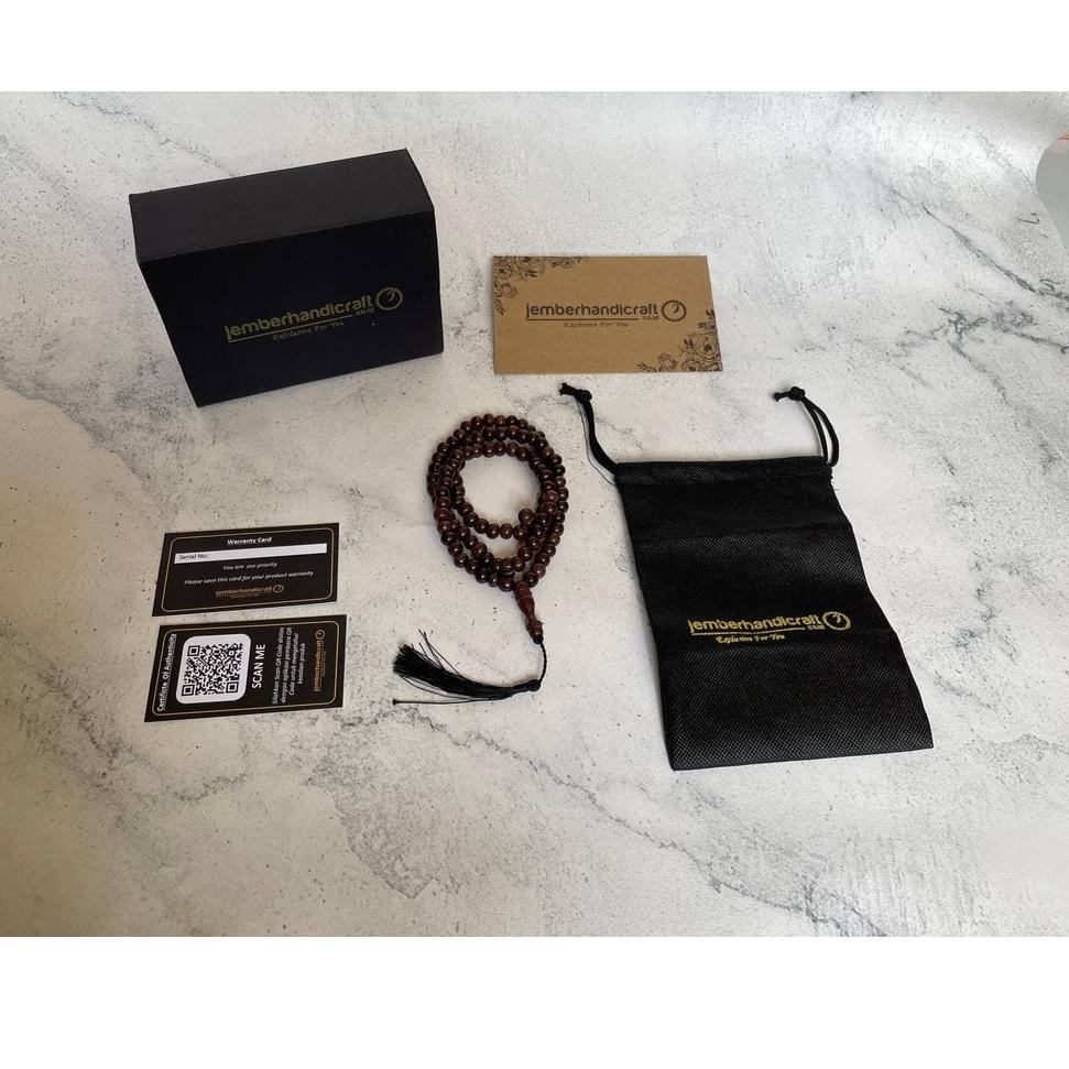 Best Tasbih Kayu Bertuah Galih Asem ORIGINAL 99 Bersertifikat dan Box Premium K7A