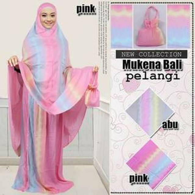 Mukena bali jumbo pelangi/fashion muslim wanita/mukena dewasa terbaru